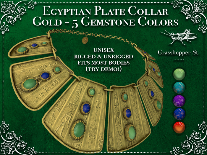 Second Life Marketplace St Egyptian Plate Collar Gold